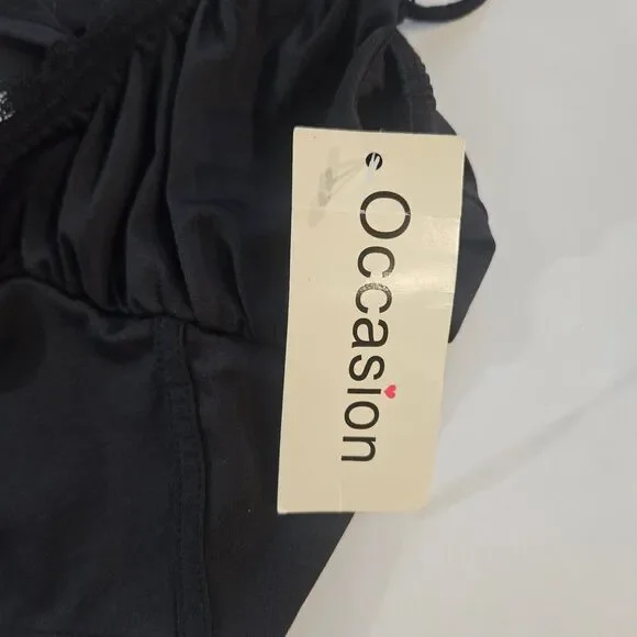 New Occasion Lingerie Style Rave Top Cropped Lace Busty Size XL Black - Picture 5 of 9